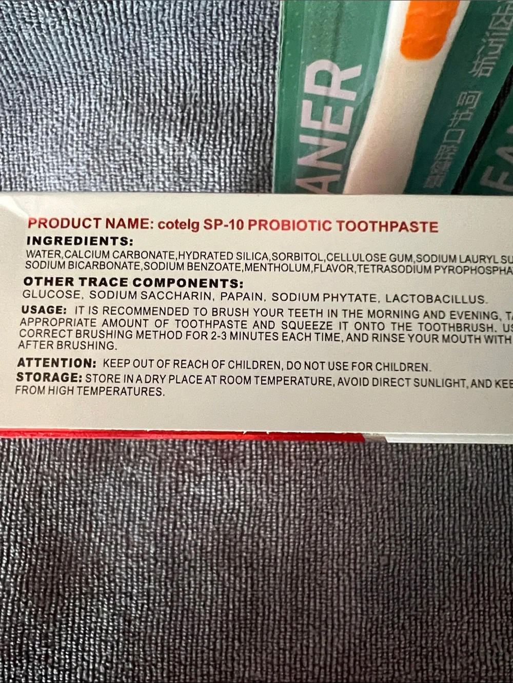 cotelg SP-10 Probiotic Toothpaste Bright Whitening plus tongue brushes. 3/$25